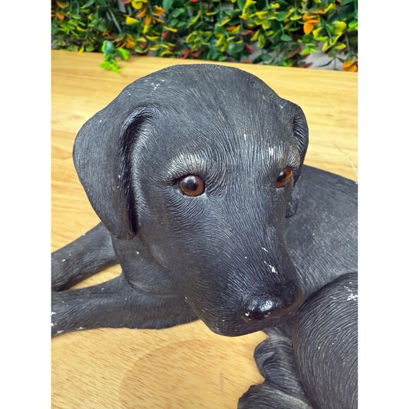 Sandicast Black‎ Labrador Sandra Blue 1984 Vintage Dog Pet Statue Lab Sculpture - Picture 4 of 12